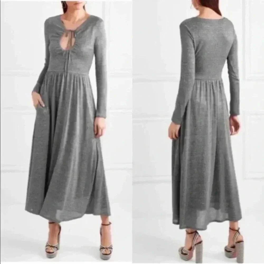 ALEXA CHUNG Metallic lurex midi dress